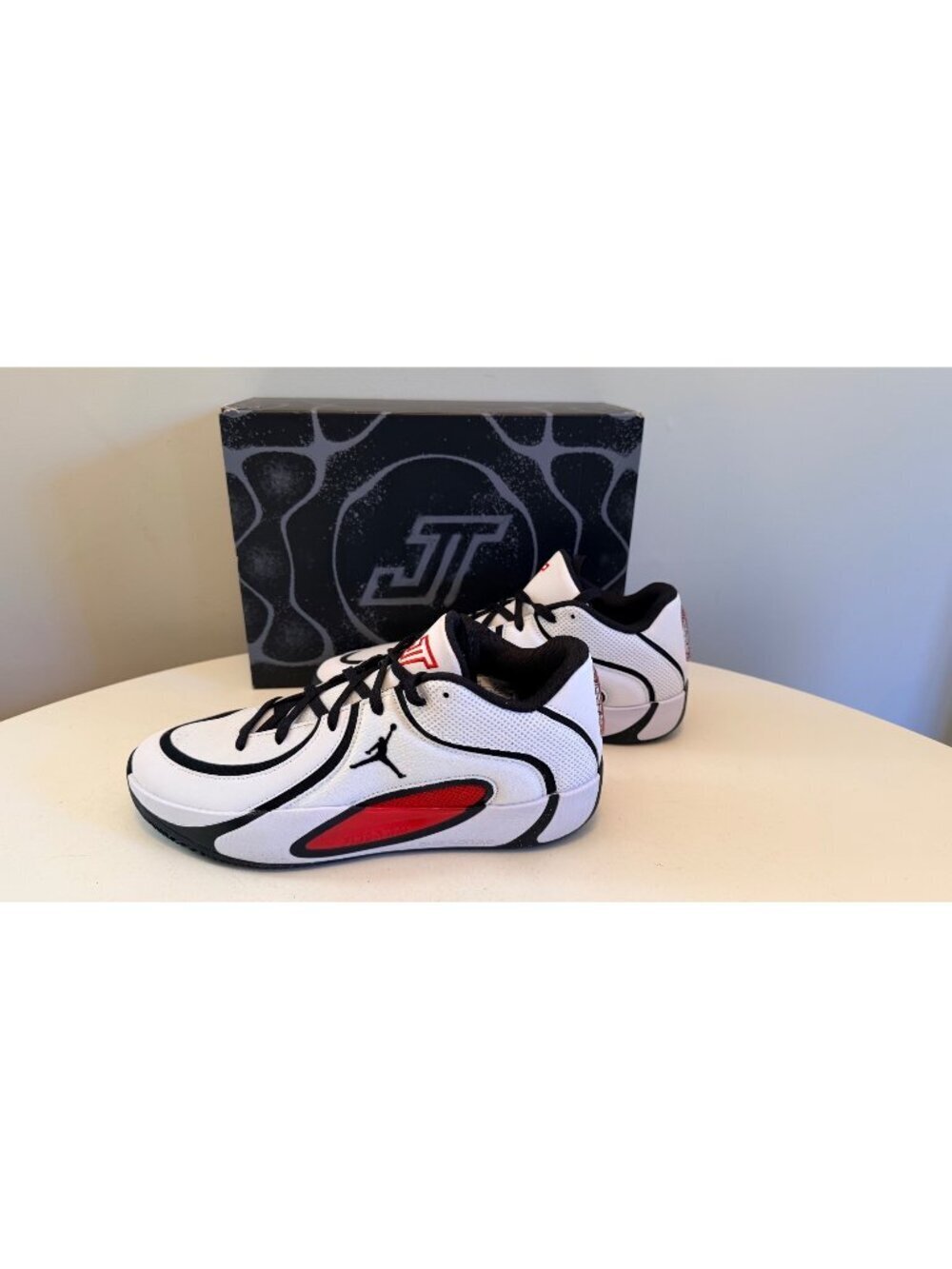 Nike Jordan Tatum 4 Basketball Sneakers Black/University Red-White Mens 11 W/Box